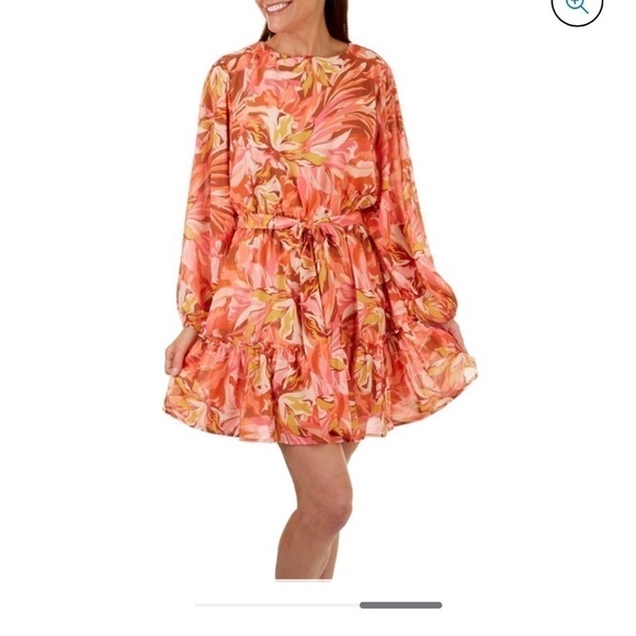 Flying Tomato Orange Ruffle Bottom Dress Sz M NWOT - Picture 3 of 8